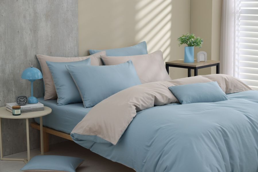 時光藍-床包兩用被 60支純棉-300織精梳棉(適用於33公分以下床墊) 純棉,寢具,床包,枕套,被套