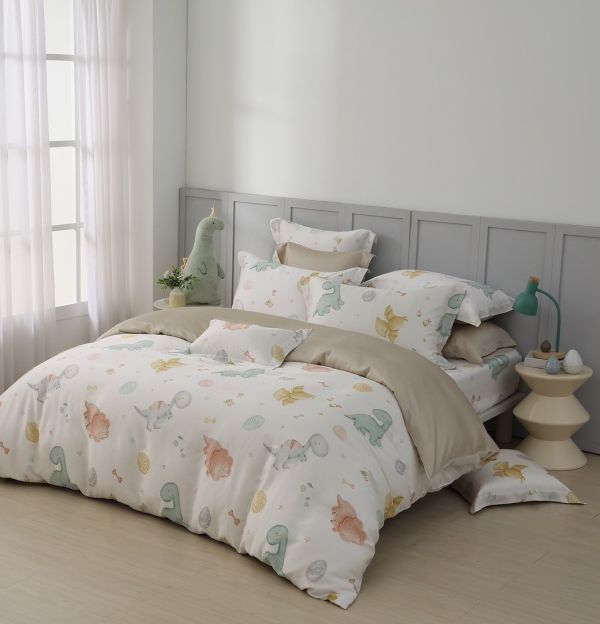 恐龍樂園-床包兩用被 60支天絲-300織萊賽爾(適用於33公分以下床墊)詳看內文 萊賽爾,天絲,寢具,床包,枕套,被套