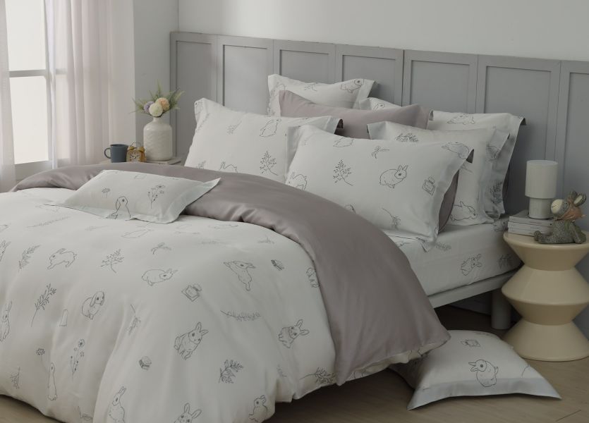 (聯名款)森兔日和-床包兩用被 60支天絲-300織萊賽爾(適用於33公分以下床墊) 萊賽爾,天絲,寢具,床包,枕套,被套