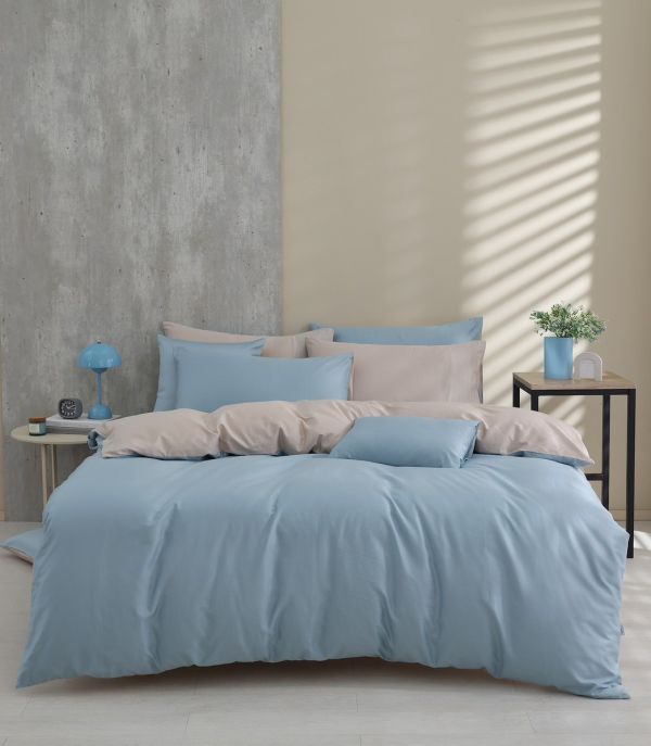 時光藍-床包兩用被 60支純棉-300織精梳棉(適用於33公分以下床墊) 純棉,寢具,床包,枕套,被套