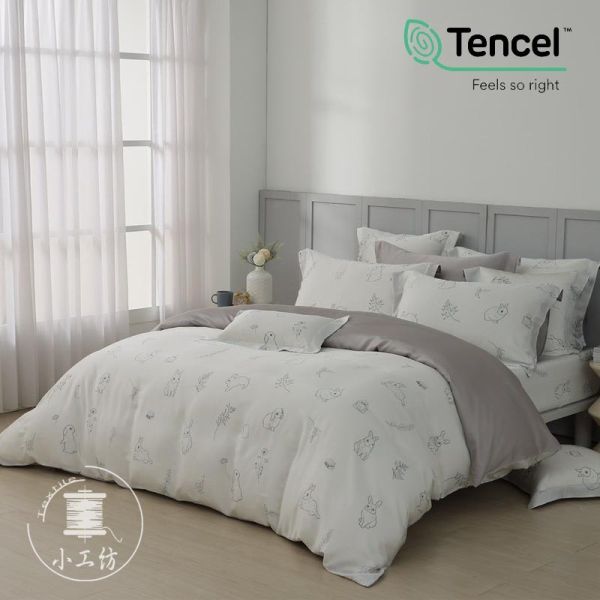 (聯名款)森兔日和-床包兩用被 60支天絲-300織萊賽爾(適用於33公分以下床墊) 萊賽爾,天絲,寢具,床包,枕套,被套