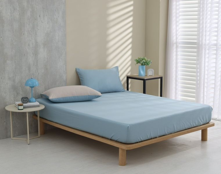 時光藍-床包兩用被 60支純棉-300織精梳棉(適用於33公分以下床墊) 純棉,寢具,床包,枕套,被套