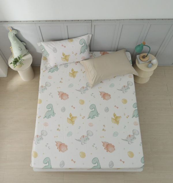 恐龍樂園-床包兩用被 60支天絲-300織萊賽爾(適用於33公分以下床墊)詳看內文 萊賽爾,天絲,寢具,床包,枕套,被套