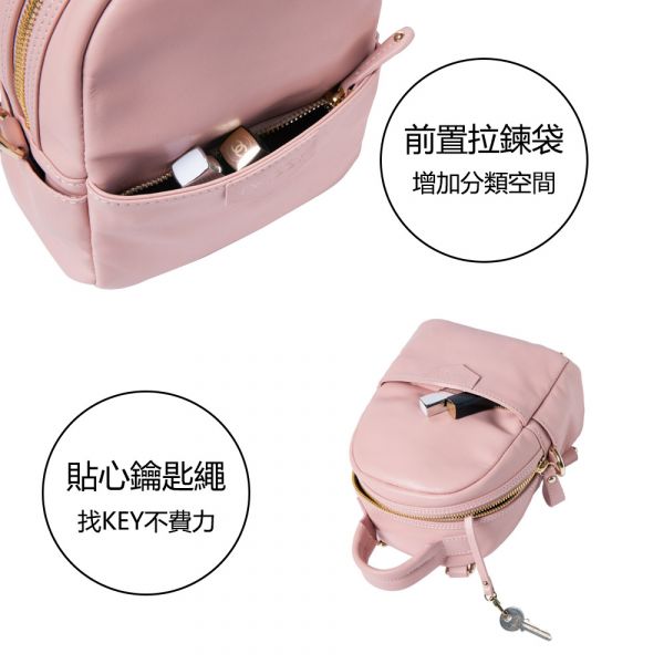 【Mini Backpack】頭層牛皮百變迷你後背包 粉霧泡泡(全皮版) 