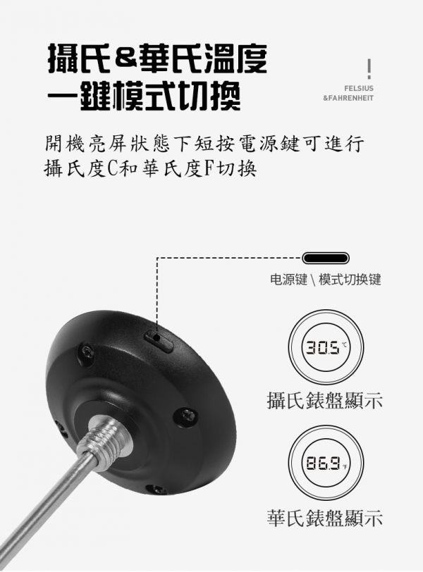 台灣保固 TIMEMORE 泰摩 小T 數位電子溫度計 有螺牙 雙單位轉換 手沖壺溫度計 速顯溫度計 夾式溫度計 數位溫度計,電子溫度計,速顯溫度計,溫度計,