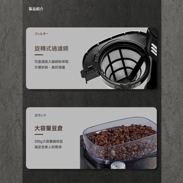 日本NICOH 美式研磨咖啡機(錐刀)2~12杯 自動研磨美式咖啡機 日本 NICOH 美式研磨咖啡機(錐刀) 2~12杯 NK-C012 自動研磨美式咖啡機