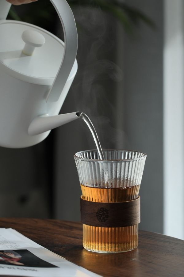 日式豎紋茶杯  束腰杯 掛耳式咖啡杯 300ml 玻璃杯 日式豎紋茶杯  束腰杯 掛耳式咖啡杯 300ml 玻璃杯 隔熱防燙 手沖咖啡杯 拿鐵杯 泡茶杯子