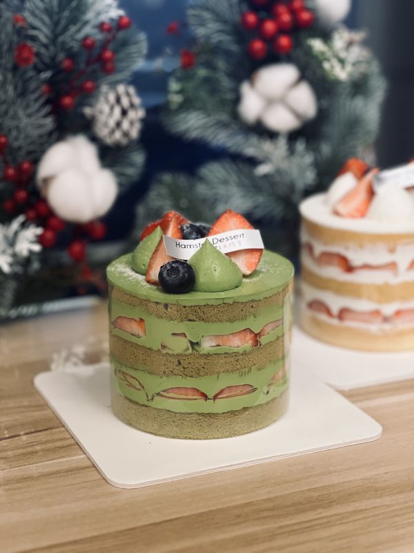 4吋 抹茶草莓裸戚風蛋糕 甜點工作室,生乳蛋糕,生日蛋糕,千層蛋糕,