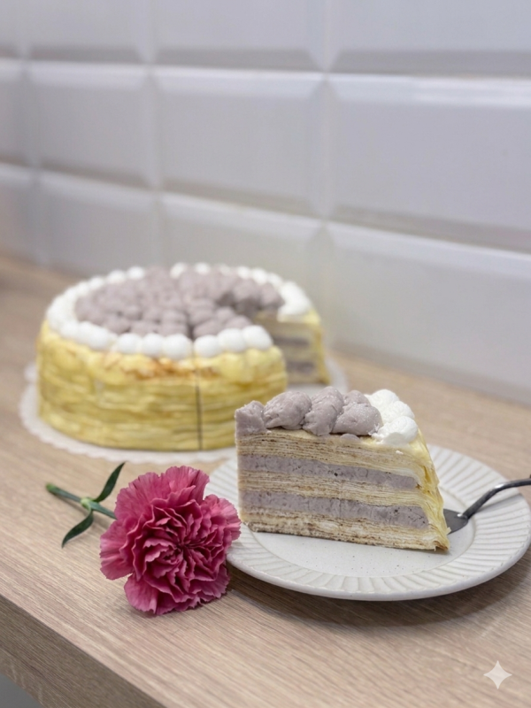 6吋 大甲芋泥千層 芋頭空 芋泥 生日蛋糕 千層蛋糕