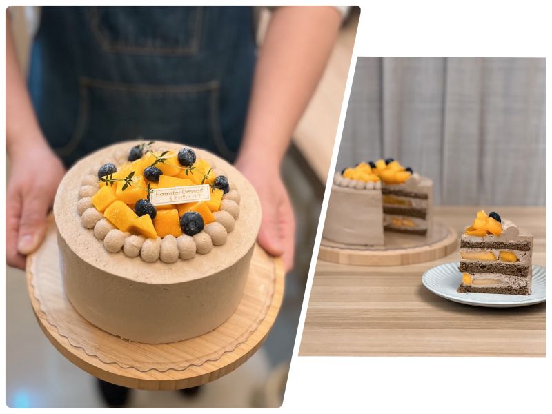 6吋 芒果百香紅玉戚風 生日蛋糕、水果蛋糕、芒果、夏季、茶蛋糕、百香果