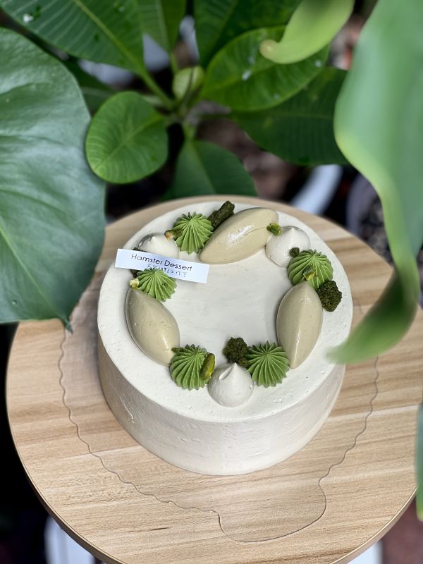 6吋 抹茶開心果戚風蛋糕 生日蛋糕、水果蛋糕、抹茶控、蘋果、日本抹茶