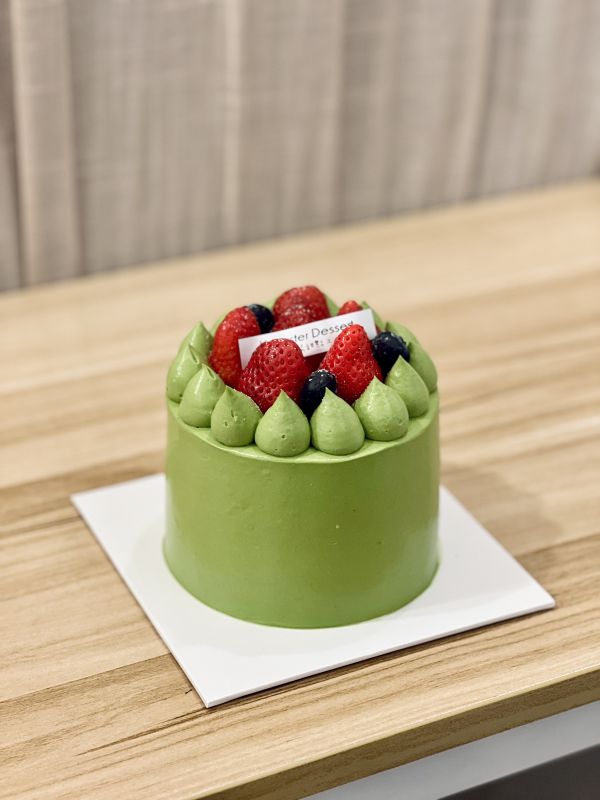 4吋 草莓抹茶戚風蛋糕 生日蛋糕、水果蛋糕、抹茶控、草莓、日本抹茶