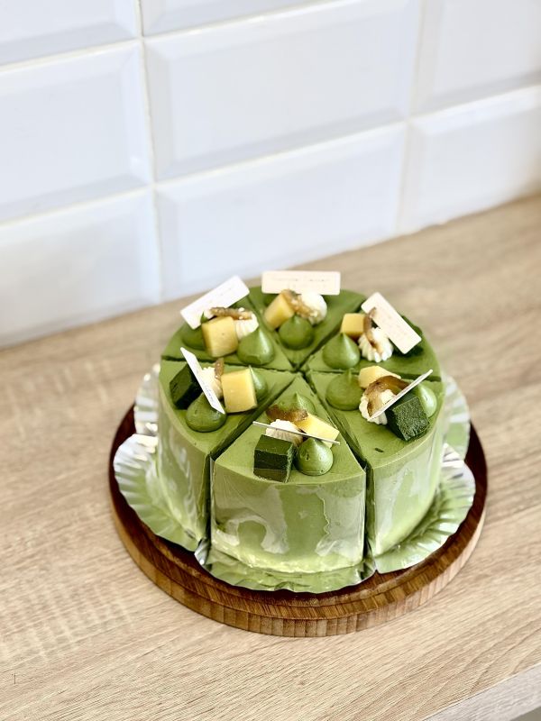 6吋 抹茶柚子戚風蛋糕 生日蛋糕、水果蛋糕、麝香、葡萄 抹茶] 柚子