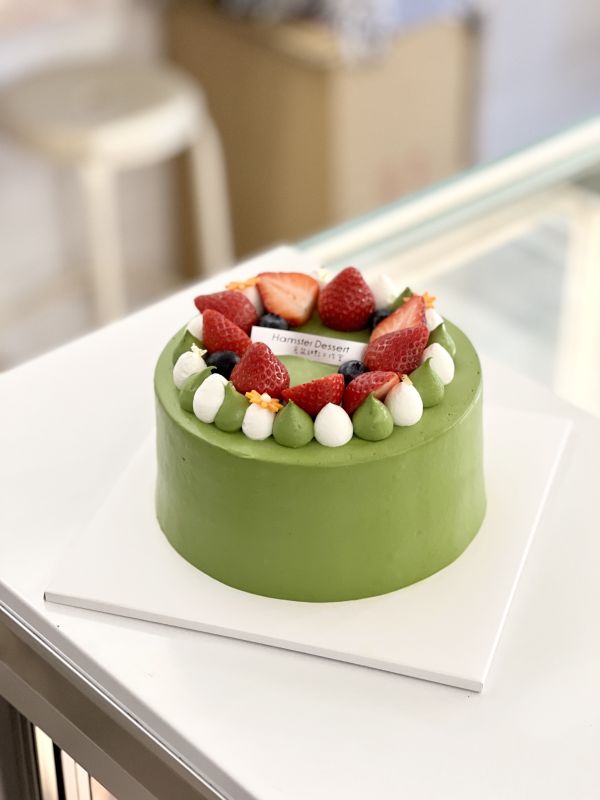 6吋 草莓抹茶戚風蛋糕 生日蛋糕、水果蛋糕、抹茶控、蘋果、日本抹茶