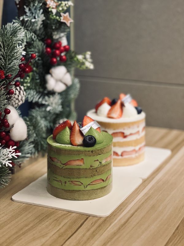 4吋 抹茶草莓裸戚風蛋糕 甜點工作室,生乳蛋糕,生日蛋糕,千層蛋糕,