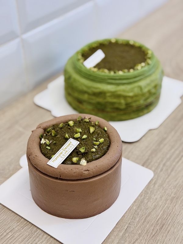 6吋 抹茶杜拜開心果千層 抹茶控,抹茶千層,生日蛋糕,千層蛋糕,開心果 杜拜巧克力 杜拜開心果