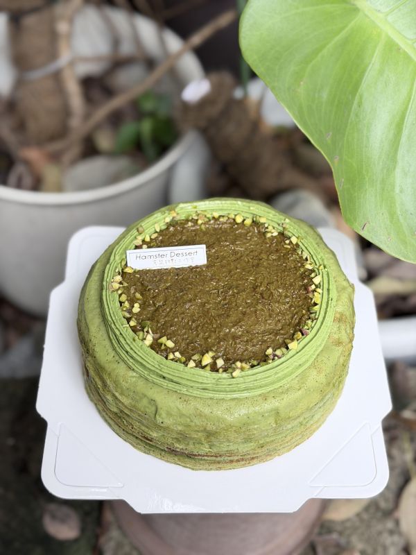 8吋 抹茶杜拜開心果千層 抹茶控,抹茶千層,生日蛋糕,千層蛋糕,開心果 杜拜巧克力 杜拜開心果