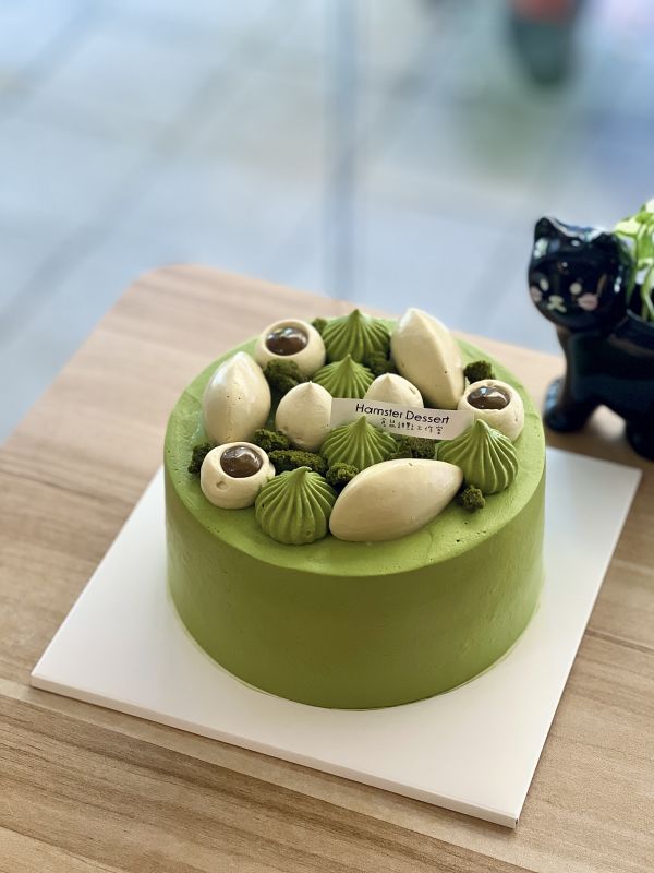 8吋 抹茶開心果戚風蛋糕 生日蛋糕、水果蛋糕、抹茶控、蘋果、日本抹茶