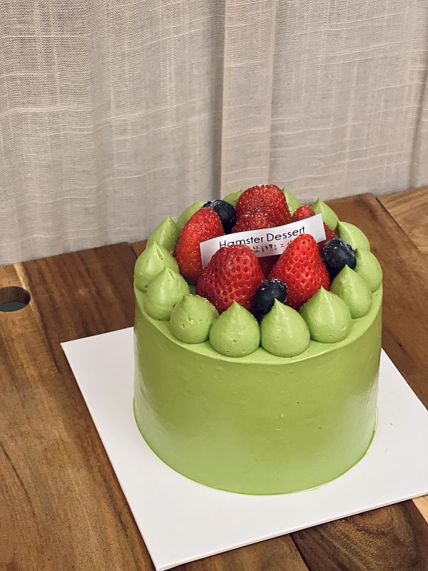 4吋 草莓抹茶戚風蛋糕 生日蛋糕、水果蛋糕、抹茶控、草莓、日本抹茶