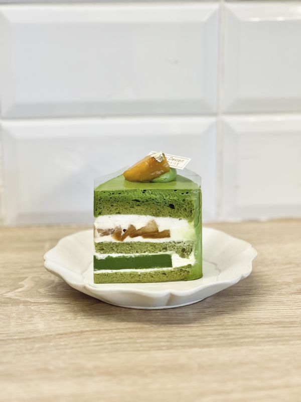 6吋 焦糖蘋果抹茶戚風蛋糕 生日蛋糕、水果蛋糕、抹茶控、蘋果、日本抹茶