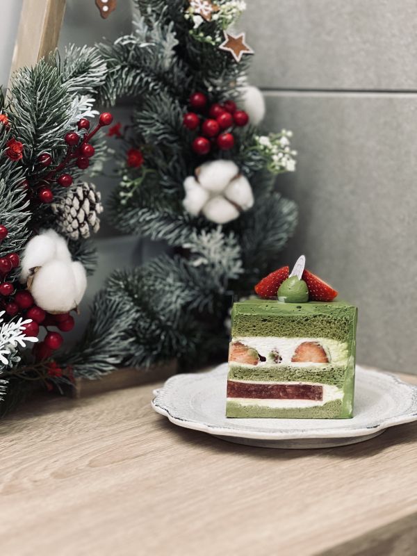 6吋 草莓抹茶戚風蛋糕 生日蛋糕、水果蛋糕、抹茶控、蘋果、日本抹茶