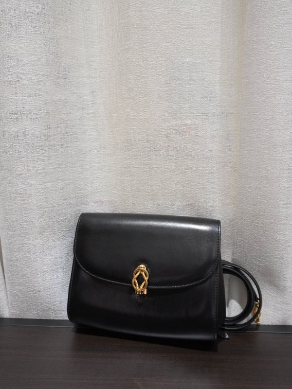 Gucci黑色金色麻花釦信封包 #241710 