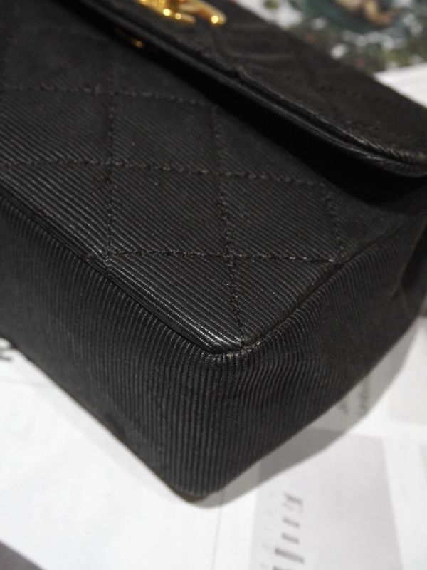 Chanel 黑色布面mini金豆cf鍊條包 #251997 