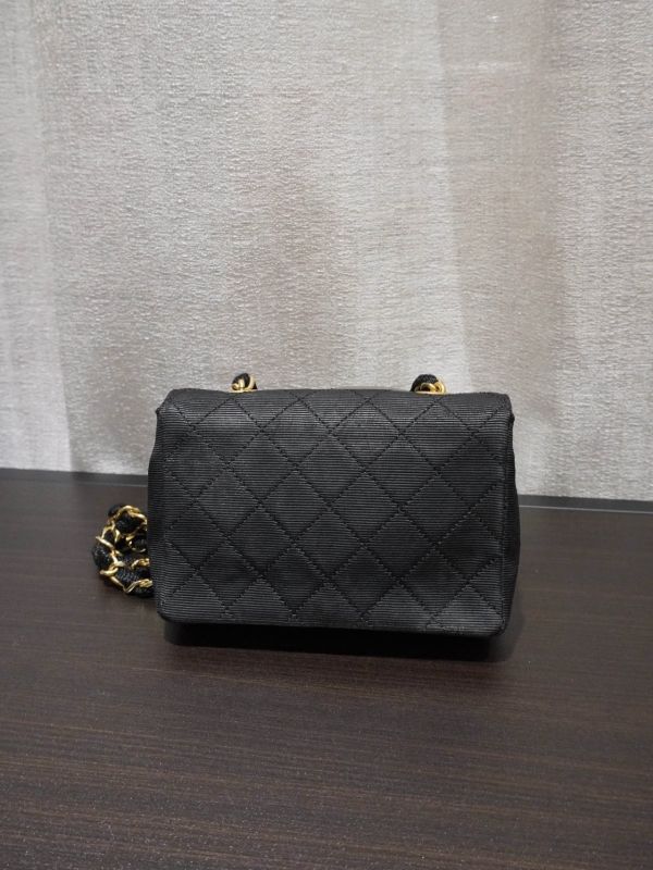 Chanel 黑色布面mini金豆cf鍊條包 #251997 