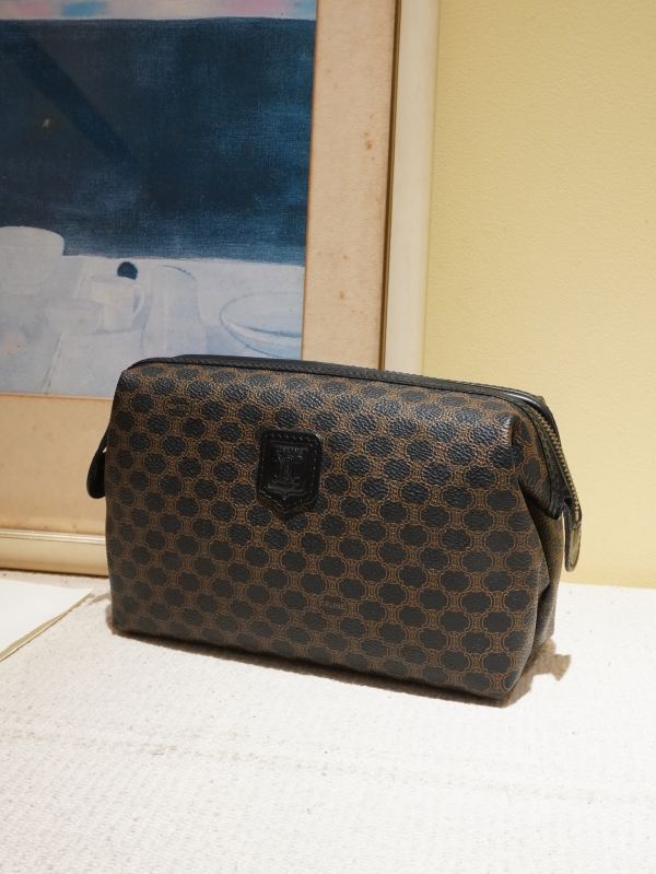 Celine 老花黑色化妝包 #241408 