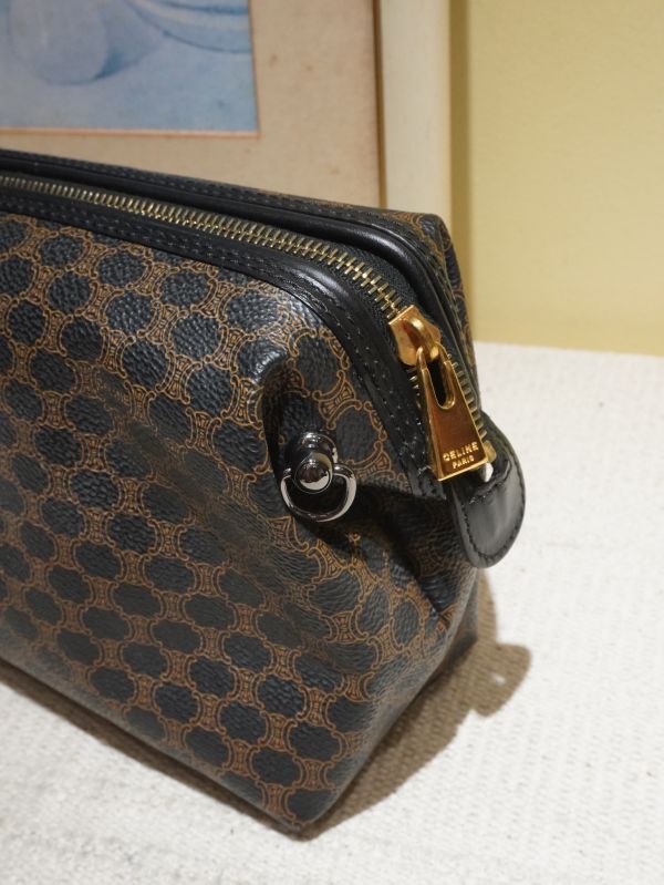 Celine 老花黑色化妝包 #241408 