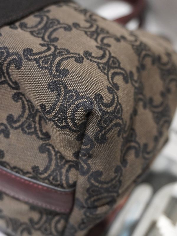 Celine老花紅皮單肩包 #252020 