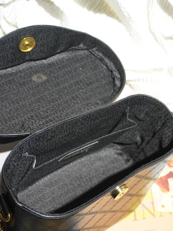 Versace黑金太陽神流蘇盒子包 #220785 