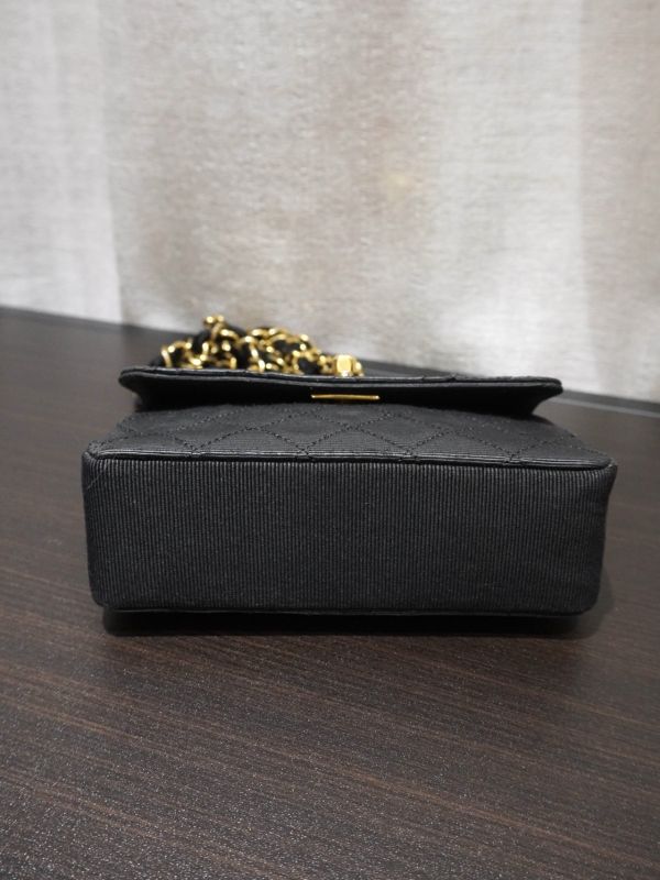 Chanel 黑色布面mini金豆cf鍊條包 #251997 