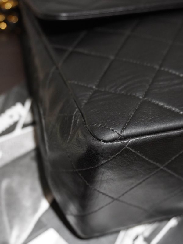 Chanel黑色羊皮maxi包 #252000 