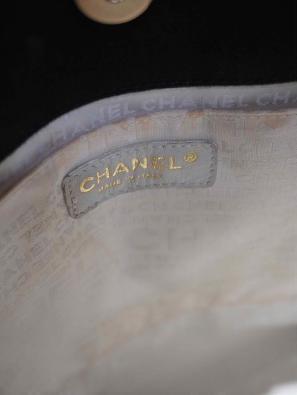 Chanel 黑白方格logo托特包 #241312 