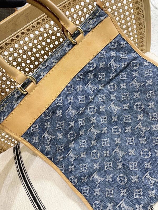 LV 牛仔老花手提托特包 #241437 