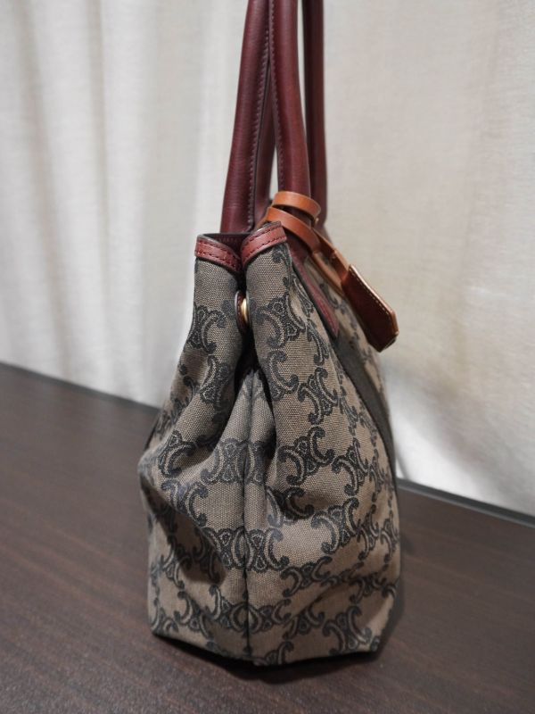 Celine老花紅皮單肩包 #252020 