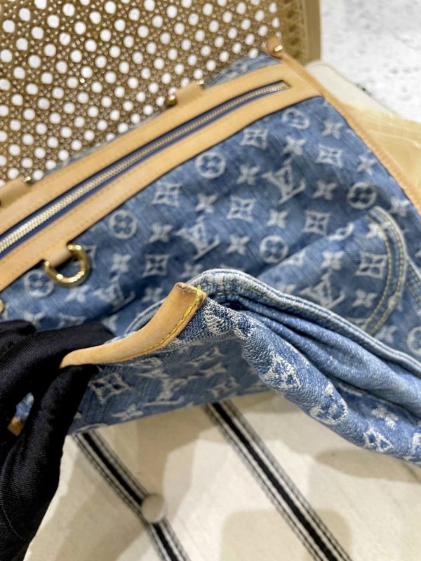 LV 牛仔老花手提托特包 #241437 