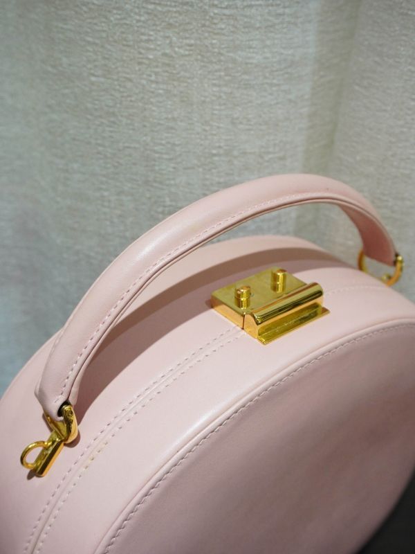 Gucci 90s粉紅色海報款圓餅包 #251823 