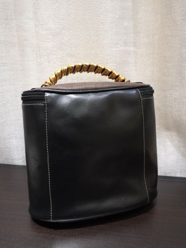 Loewe黑棕金蛇骨手提包 #251904 