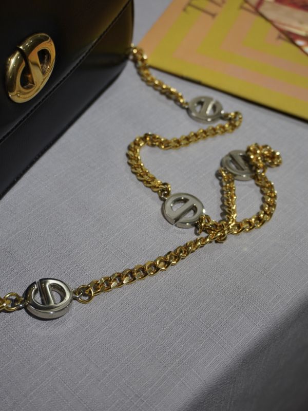 DIOR黑色豬鼻金銀鍊條包 #220022 