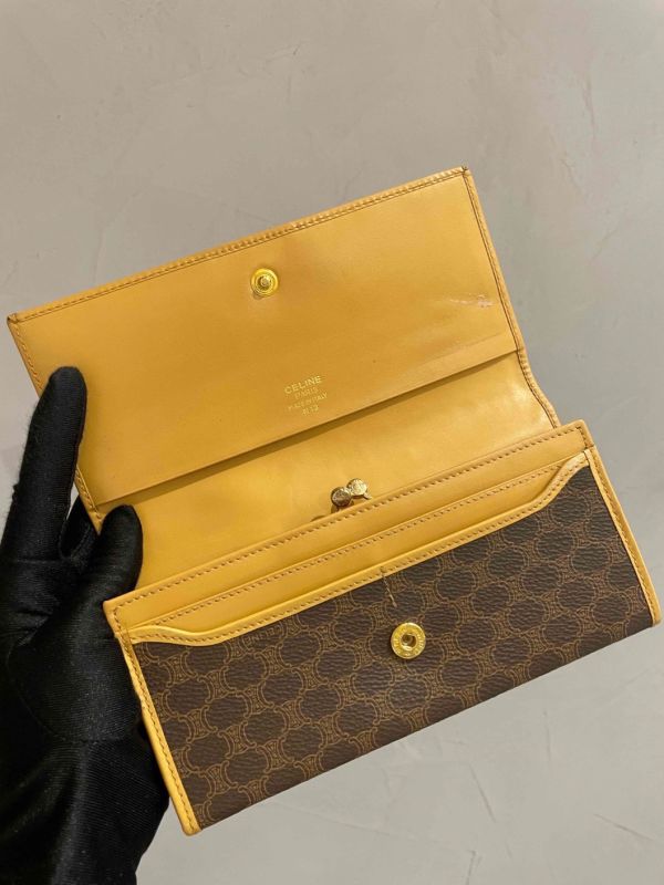 Celine 老花深棕色長夾 #241404 