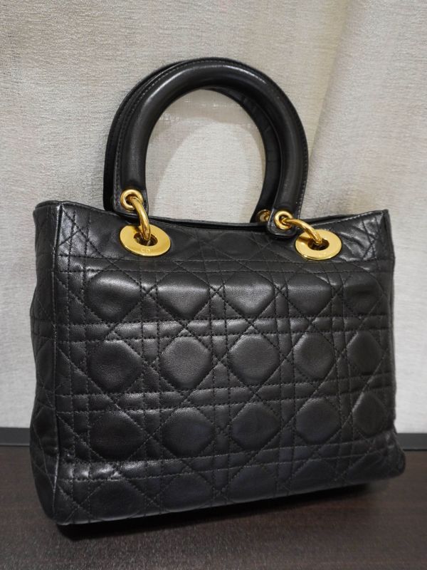 Dior 黑金5格羊皮黛妃包 #251949 