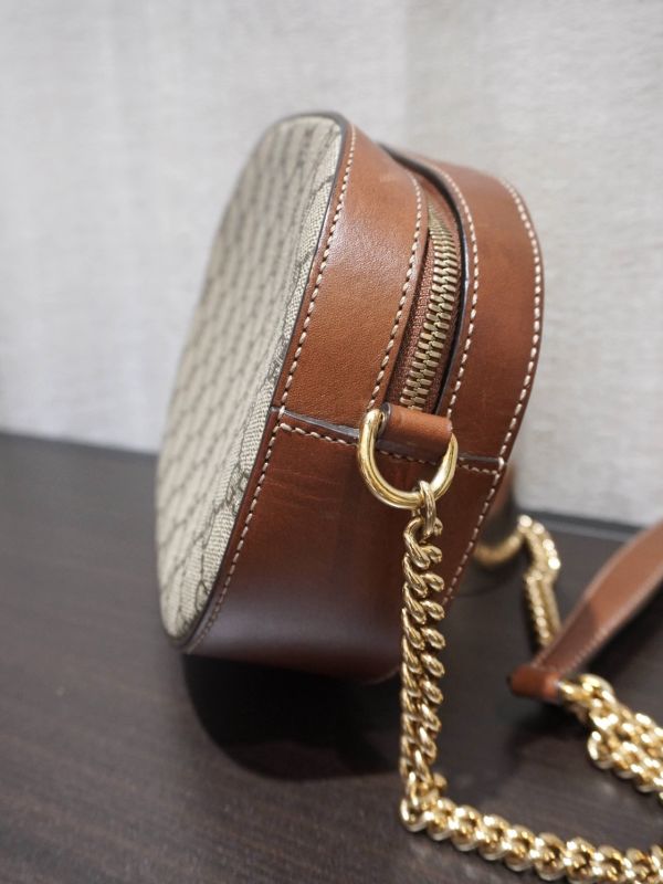 Gucci老花橢圓鏈條包 #252052 