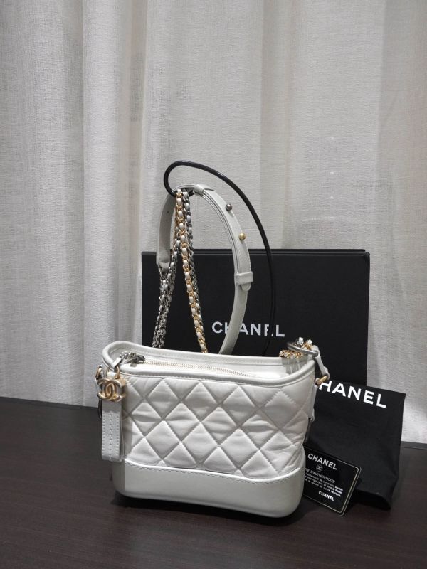 Chanel銀灰色流浪包小號 #251950 