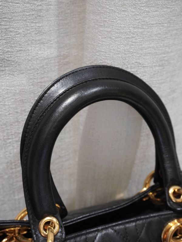 Dior 黑金5格羊皮黛妃包 #251949 