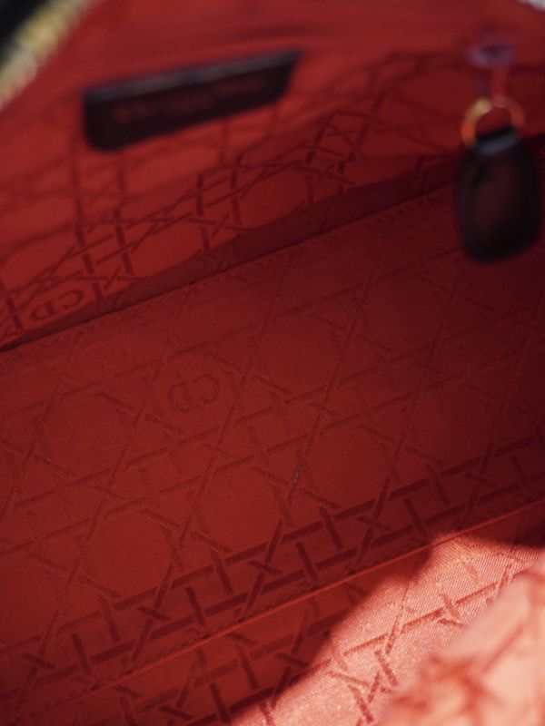 Dior 黑金5格羊皮黛妃包 #251949 