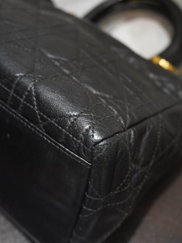 Dior 黑金5格羊皮黛妃包 #251949 