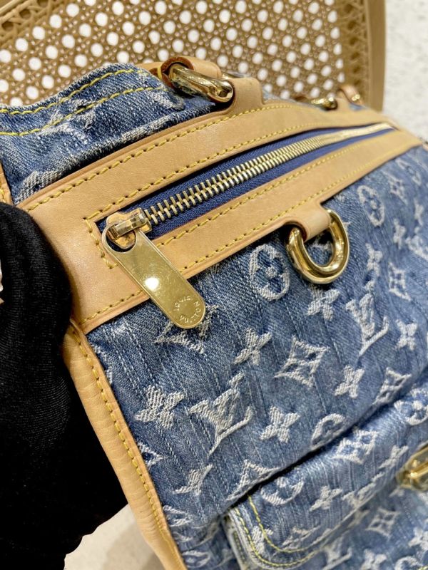 LV 牛仔老花手提托特包 #241437 