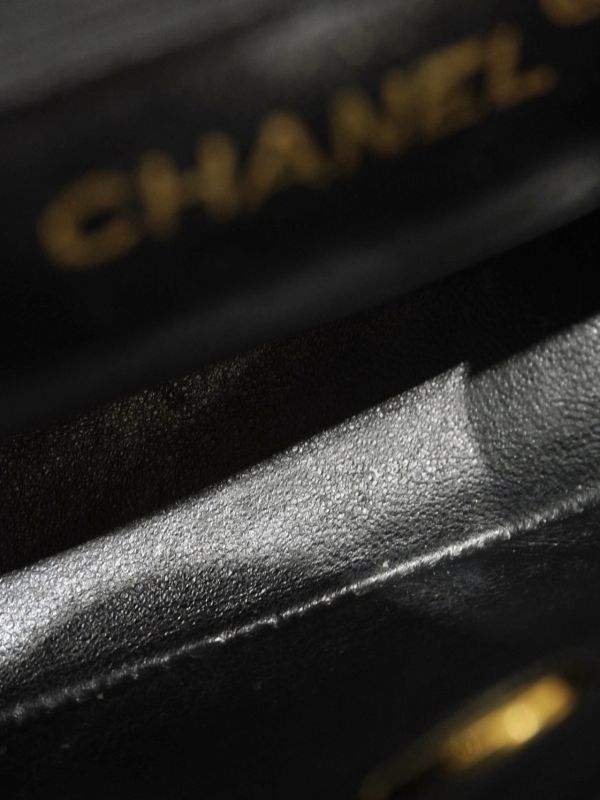 Chanel 黑色布面mini金豆cf鍊條包 #251997 